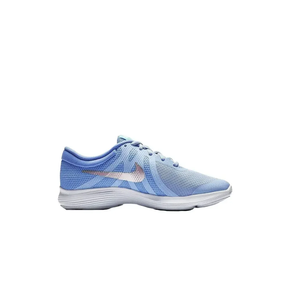 NIKE GIRL'S REVOLUTION 4(GS) RUNNING SHOES (ROYAL PULSE/PINK-FOAM, 5)